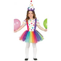 Verkleedkleding clown jurk voor meisjes 128-134 (7-9 jaar)  - - thumbnail