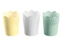 LIVARNO home Bloempot (Set van 3 ronde kleine groen/geel)
