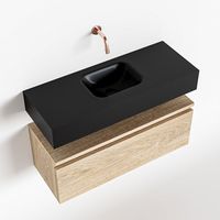 Toiletmeubel Mondiaz Andor | 80 cm | Meubelkleur Washed oak | Lex vrijhangend wastafel Urban Midden | Zonder kraangat