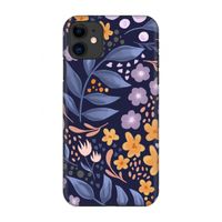 Flowers with blue leaves: Volledig geprint iPhone 11 Hoesje