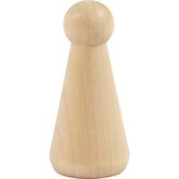 Creativ Company Houten figuur, kegelvormig, h: 8 cm, 3 stuk/ 1 doos