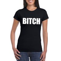 Bitch tekst t-shirt zwart dames