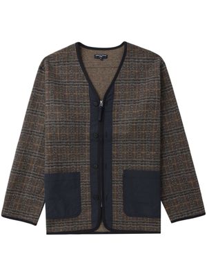 Comme des Garçons Homme veste zippée à carreaux - Marron