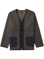 Comme des Garçons Homme veste zippée à carreaux - Marron