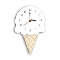 Ice Cream styling decoratieve Wandklok (wit)