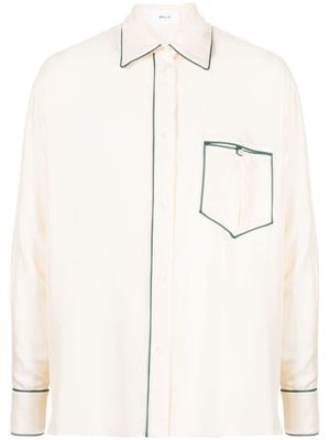 Bally chemise de pyjama à liserés contrastants - Blanc