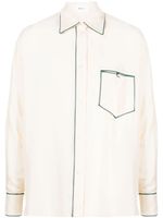 Bally chemise de pyjama à liserés contrastants - Blanc