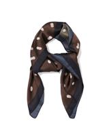 HEMA Damessjaal 80x80cm satijn stippen bruin-zwart