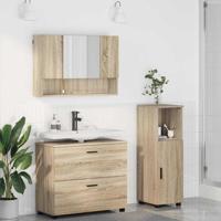 Badkamermeubelset met lade 3 pcs Sonoma eiken 76,5 x 35 x 64 cm