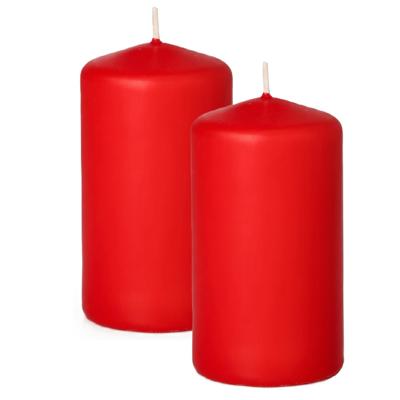 Cilinderkaars/stompkaars - 2x - rood - 5 x 10 cm - 23 branduren Cilinderkaars/stompkaars - 2x - rood - 5 x 10 cm - 23 branduren