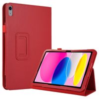 Lunso - iPad 10 (2022) - Stand flip Bookcase hoes - Rood Lunso - iPad 10 (2022) - Stand flip Bookcase hoes - Rood