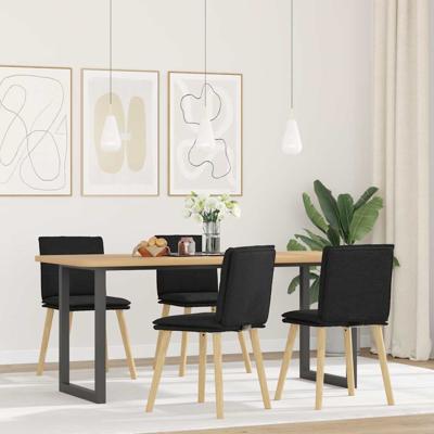 Eetkamerstoelen 4 st stof zwart