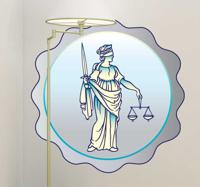 Sticker vrouwe justitia gerechtigheid