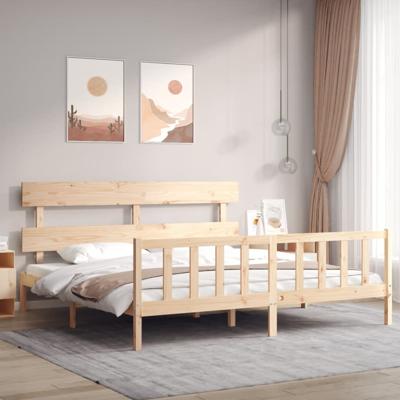 Bedframe zonder matras massief grenenhout 200x200 cm