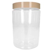 Voorraadpot/bewaarpot - 450 ml - kunststof - beige - B7 x H13 cm