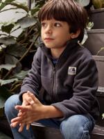 Sweater met ritssluiting voor jongens, in polaire fleece antraciet