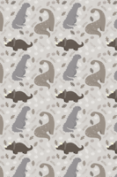 Grijs patroon van dinosaurussen dieren vinyl tapijt