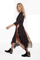 Asymmetrische jurk met patchwork - ORANGE - 44