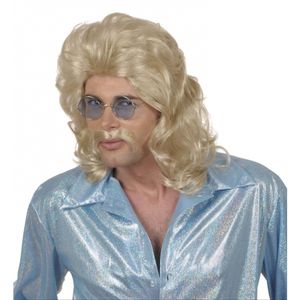 Heren pruik met lang matje haar