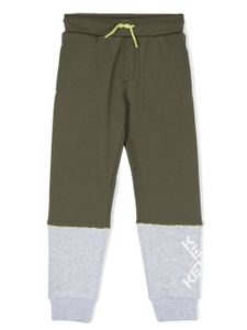 Kenzo Kids pantalon de jogging colour block à logo imprimé - Vert