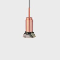 Anour Donya Onyx Trapeze Hanglamp - Gemixte kap - Geborsteld koper