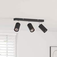 VidaXL Plafondspot met schijnwerpers zwart 38 x 6 x 16 cm metaal