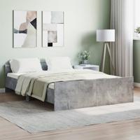 Bedframe met hoofd- en voeteneinde betongrijs 140x190 cm