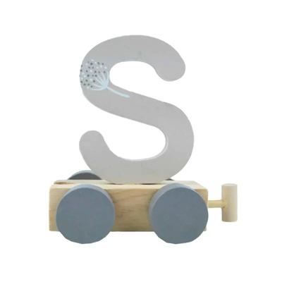JeP kids houten treinletter S-offwhite print
