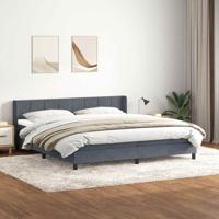 Boxspring met matras fluweel donkergrijs 180x210 cm