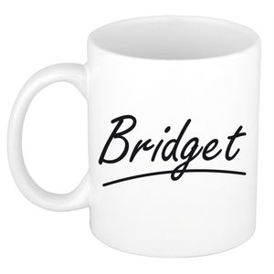 Bridget voornaam kado beker / mok sierlijke letters - gepersonaliseerde mok met naam   -