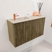 Toiletmeubel Mondiaz Joya Dlux | 70 cm | Meubelkleur Dusk | Faye wastafel Frappe Wasbak Links | 1 kraangat