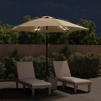 The Living Store Tuinparasol - LED-verlichting - Parasoldoek van UV-beschermend polyester - 300 x 225 cm - Taupe