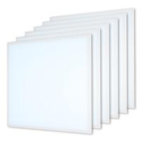 Set van 6 LED panelen - 60x60 cm - 36 Watt 4500 lumen (125lm/W) - 6000K daglicht wit - Flikkervrij - IP20 voor binnen