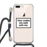 Safe with me: iPhone 8 Plus Transparant Hoesje met koord