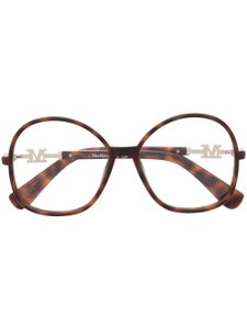 Max Mara Eyewear lunettes de vue oversize à effet écailles de tortue - Marron