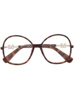 Max Mara Eyewear lunettes de vue oversize à effet écailles de tortue - Marron - thumbnail