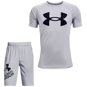 Under Armour Big Logo Prototype 2.0 Trainingsset Kids Lichtgrijs Zwart