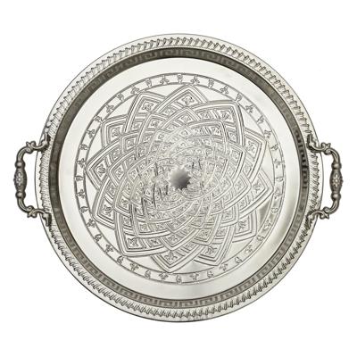 Home Deco Factory Marrakech dienblad - sierlijk metaal - Rond - D42cm - kaarsenbord