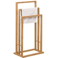 Handdoeken ophangrek badkamer - bamboe hout - 42 x 24 x 82 cm - thumbnail