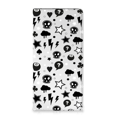 Mobiel BookCase Samsung Galaxy A14 4G Silver Punk Mobiel BookCase Samsung Galaxy A14 4G Silver Punk