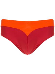 Amir Slama short de bain bicolore à design à empiècements - Orange