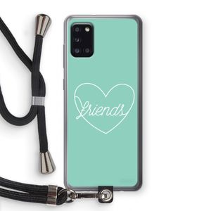 Friends heart pastel: Samsung Galaxy A31 Transparant Hoesje met koord