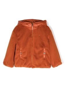 Herno Kids veste en fourrure artificielle à plaque logo - Orange