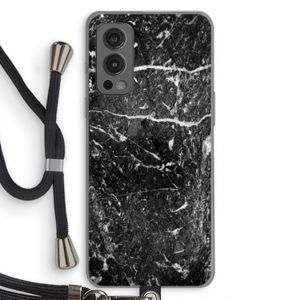 Zwart marmer: OnePlus Nord 2 5G Transparant Hoesje met koord