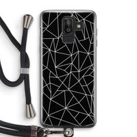 Geometrische lijnen wit: Samsung Galaxy J8 (2018) Transparant Hoesje met koord