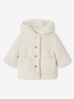 Jas met capuchon van sherpa voor baby's zandbeige Jas met capuchon van sherpa voor baby's zandbeige