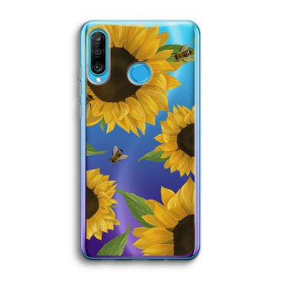 Sunflower and bees: Huawei P30 Lite Transparant Hoesje
