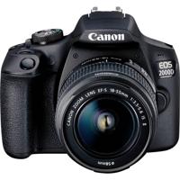 Canon EOS 2000D Kit 18-55 mm DC III Digitale spiegelreflexcamera Incl. EF-S 18-55 mm IS III lens 24.1 Mpix Zwart Optische zoeker, Met ingebouwde flitser, WiFi,