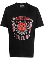 Versace Jeans Couture t-shirt à logo orné de sequins - Noir