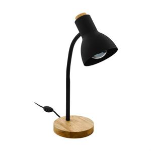 Eglo Landelijke bureaulamp Veradal zwart met hout 98831